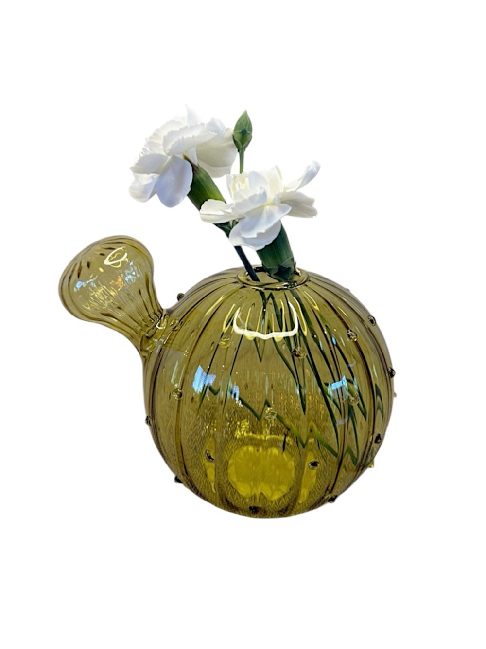 Small Round Balloon Glass Vase, Olive Green — Ashland